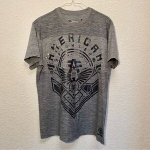 American Fighter T-Shirt Men’s L Grey Short Sleeve Worldwide Athletics Tee Shirt